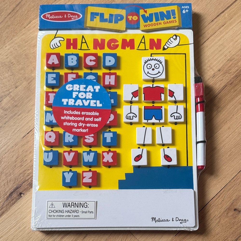 Melissa & Doug Flip to Win Hangman Travel Game - Yellow, Red, Blue